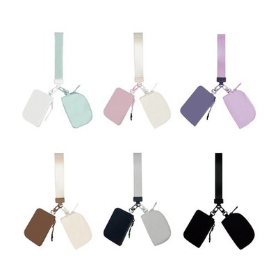 Wristlet Wallet Zippered Portable Keychain Wallet Coin Purse for Women Man
