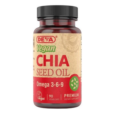 Vegan Chia Seed Oil 90 Veg Caps  by Deva Vegan Vitamins