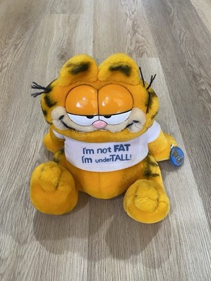 1980s Dakin Garfield Plush  I'm Not Fat, I'm Under Tall!  9'' Stuffed Animal VTG