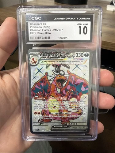 Pokémon TCG Charizard ex Sv03: Obsidian Flames 215/197 Holo Ultra Rare - CGC 10