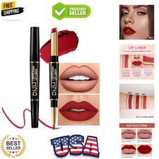 1Pcs Ruby Red Lip Liner and Lipstick Set Kit for Women Matte Lips Kit with Li...