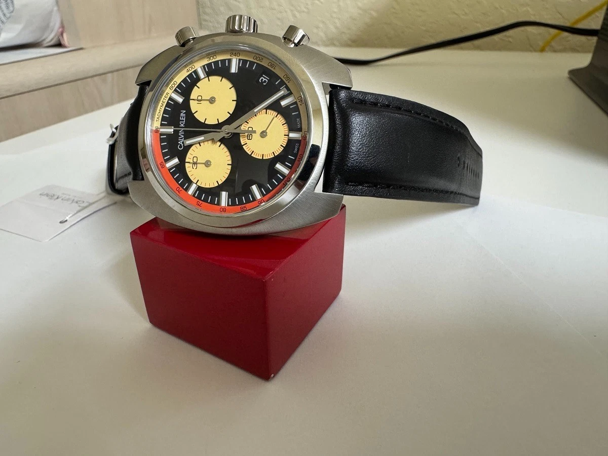 Vintage NWT Calvin Klein Stainless Steel Case Watch w/Leather Strap & Dark Face Amazon.com: Calvin Klein Impact Men main image 3