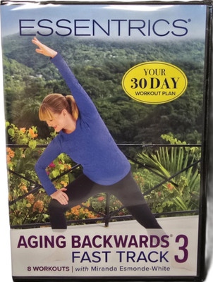 PLAYED ONCE ESSENTRICS Aging Backwards 3 Fast Track 4 DVDs 8 Workouts