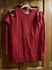 Michael Kors Women s Medium Red Cold Shoulder Sweater