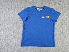 A.P.C. x Carhartt WIP Women’s M Royal Blue Logo T‑Shirt Collab Streetwear Tee