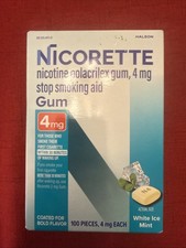 Nicorette 4 mg White Ice Mint Nicotine Gum - 100 Count Exp: 2/2028