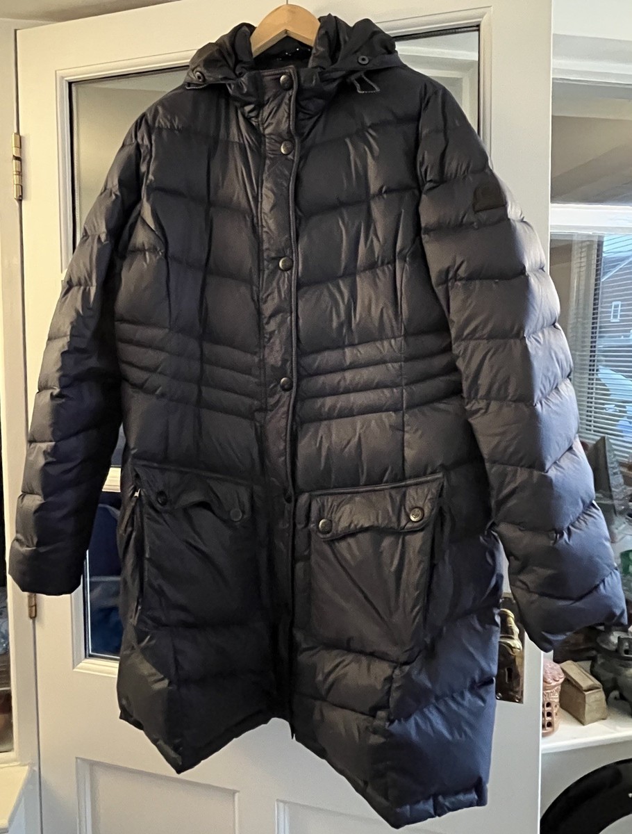 TOG24 Navy Down Padded UK 16 Womens Full Zip Hooded Parka