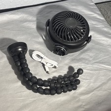 Mini Portable Baby Stroller Fan 4000mAh 360  Clip On Car Seat Crib Travel Black