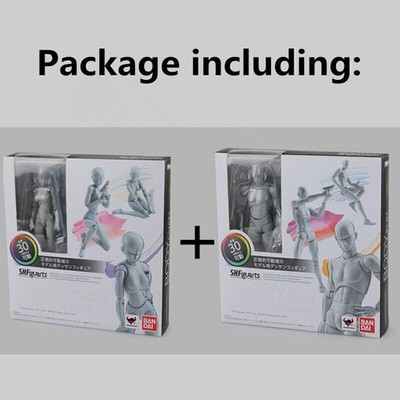 2 Stück Set NIB SHFiguarts KUN+CHAN DX GRAU VER He She Body Action Figure Figur.