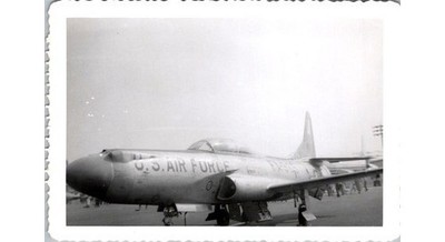 1950s USAF Jet Fighter Photograph F-100 Super Sabre Era Airfield Americana