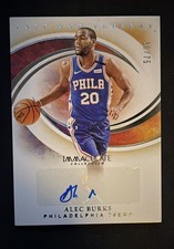 2019-20 Immaculate Collection Past and Present Signatures Alec Burks #PP-ABK /75