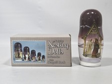 Christmas Nativity Nesting Dolls, 5 Piece Matryoshka Toy Dolls Seagull Book