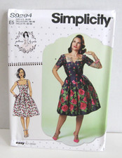 Simplicity 9294 Easy Lined Dress w/ Pleated Skirt Pattern Misses' 14-22 Uncut