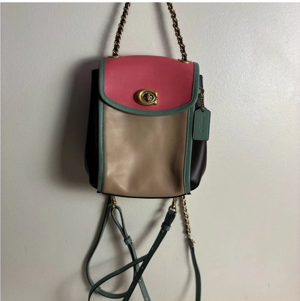 Рюкзак-трансформер Coach Parker 16 дюймов цветной блок кожа 97656 - Изображение 2 из 4