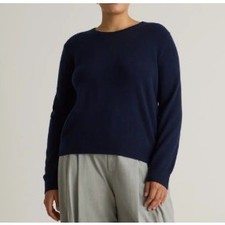 Quince Navy 100 Mongolian Cashmere Crewneck Sweater S