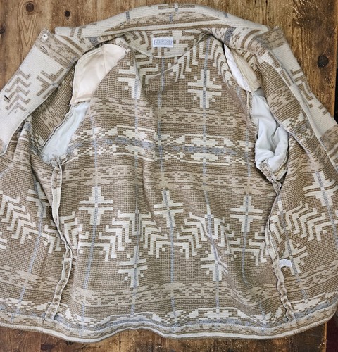 Womens Lands End Southwestern Wool Coat Size XL (18-20) Western Aztec Navajo - Bild 5 von 12