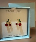 Rachel Zoe Sterling Silver Cubic Zirconia Cherry Earrings, Brand New — photo 1