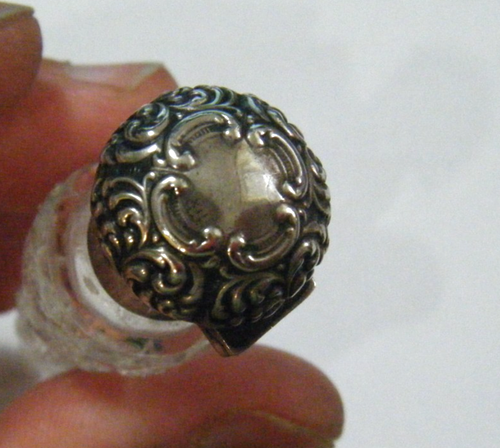 Victorian Cut Crystal Vail Perfume Bottle Unger Brothers Sterling Hinged Cap - Picture 5 of 8