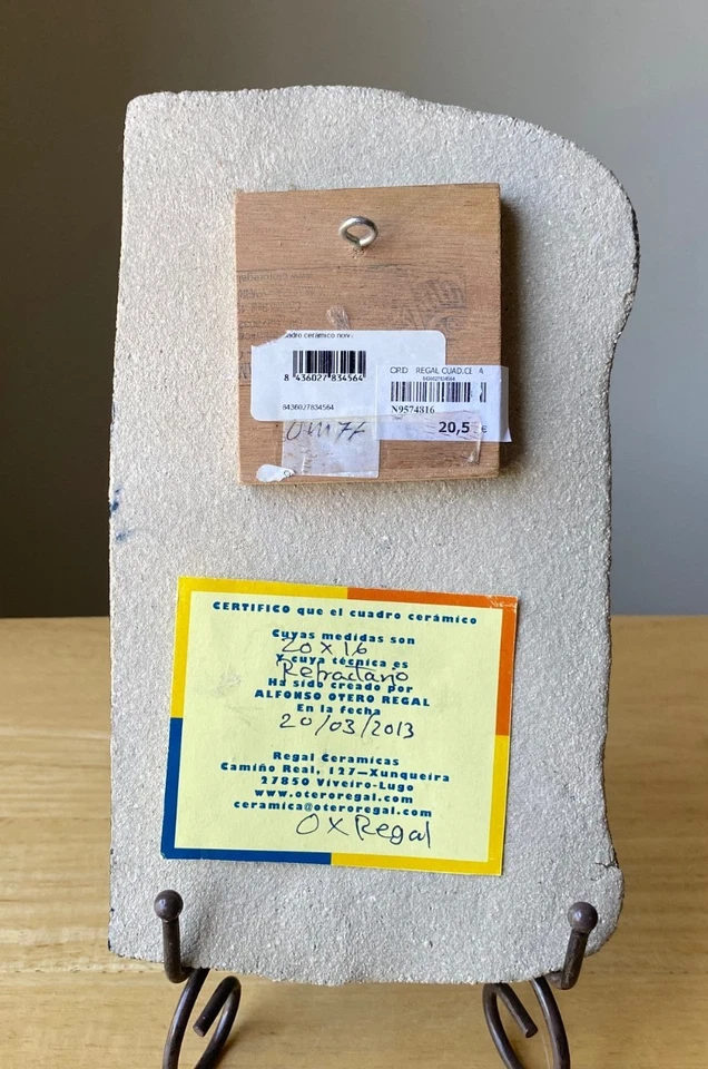 Placa de pared retrato estilo Picasso ALFONSO OTERO REGAL 10,25" - España - En muy buen estado Foto 2 de 2