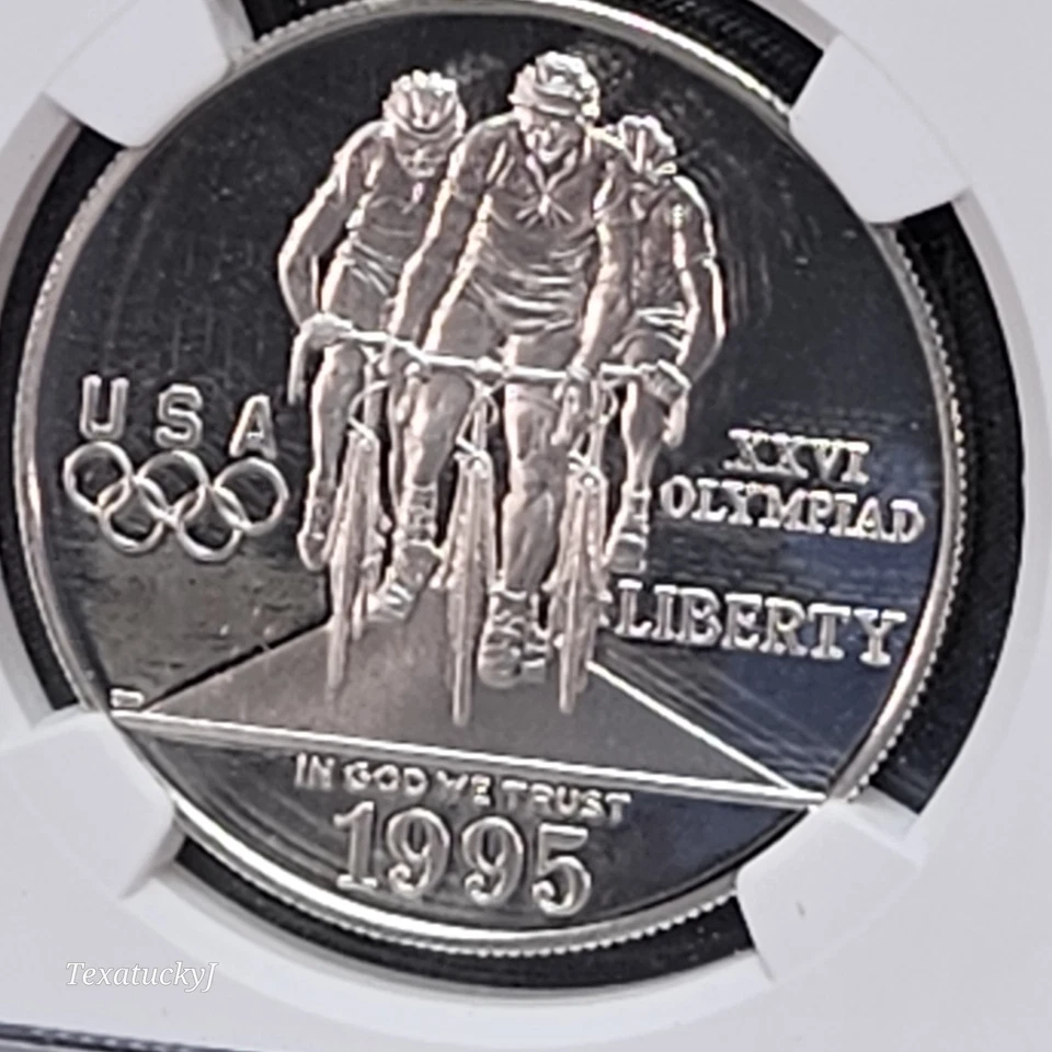 1995 P S$1 Olympics Cycling Silver Dollar Coin NGCX 9.9 Proof Ultra Cameo MS69 - Image 4 of 4