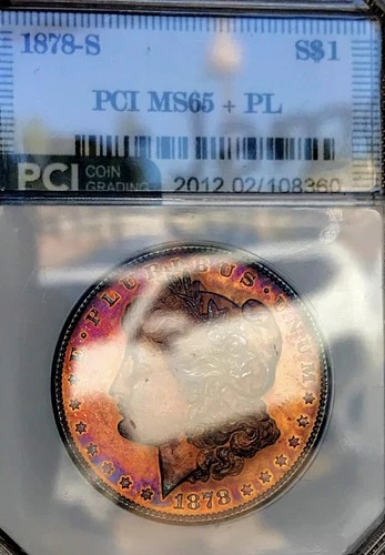 1878 S MORGAN DOLLAR! HUGE RAINBOW OBV! INSANE COLOR! PROOF LIKE GEMBU+++ #64540