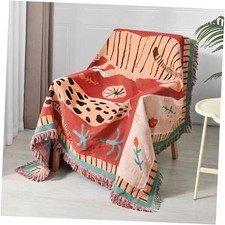 Boho Throw Blanket Reversible Cotton Bohemian Tapestry 50 60 inch Boho Leopard