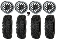 System 3 SB-9 Bdlk 15" Wheels Gloss Bk 32" Roctane ST Tires Pioneer 1000 / Talon