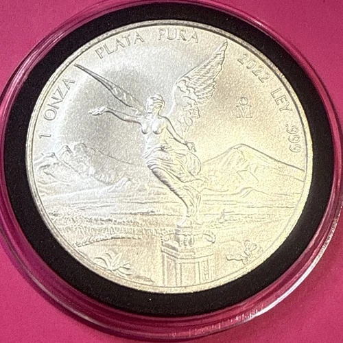 1 oz 2022 Mexican Silver Libertad Silver Coin .999 Fine Silver in Capsule 1 Onza