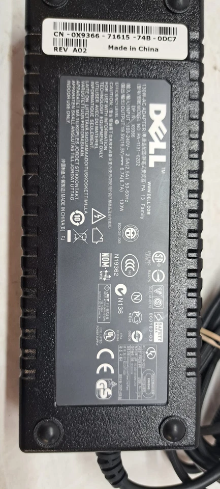 DELL Original 130W PA-13 Docking Latitude ADAPTADOR AC PA-1131-02D2 X9366 Foto 4 de 4