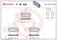 Brembo P 30 035 Bremsbelagsatz, Scheibenbremse FüR Hyundai KIA