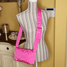 Hot pink quilted crossbody bag