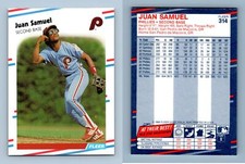 Juan Samuel - Phillies #314 Fleer 1988 Baseball Trading Card
