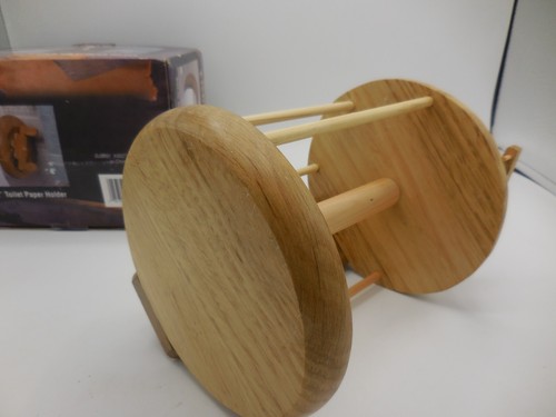 Carrete Fishin' de madera maciza soporte de papel higiénico carrete de pesca acabado roble - Imagen 9 de 10