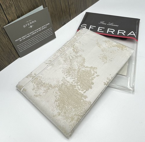 SFERRA Lumia Single KING Sham Egyptian Cotton Sateen Jacquard 21x36” White/Ivory - Picture 2 of 6