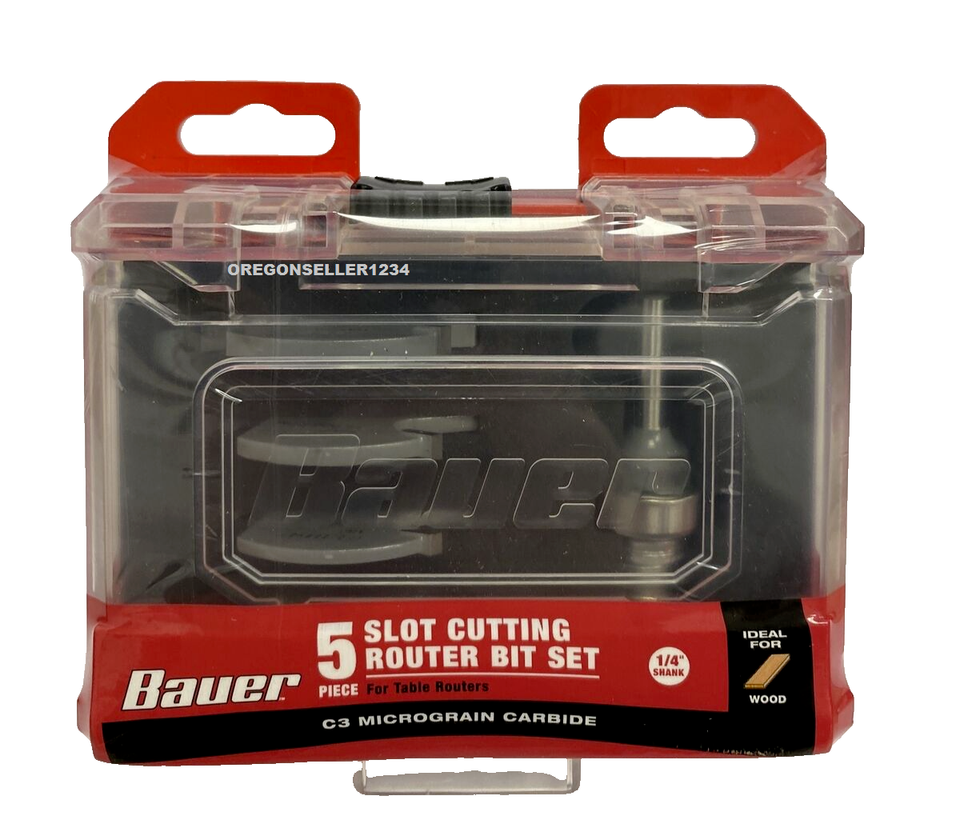 5 PCS 1/4” Shank Slot Cutter 3 Wing Router Bit Set with 6 Different Cut ...