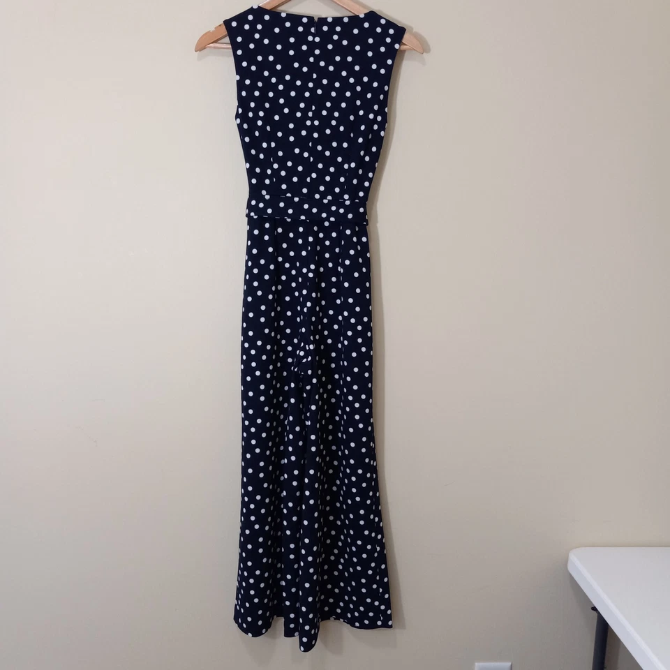 Mono mameluco CALVIN KLEIN para mujer azul blanco a lunares poliéster cremallera trasera 0 Foto 4 de 4