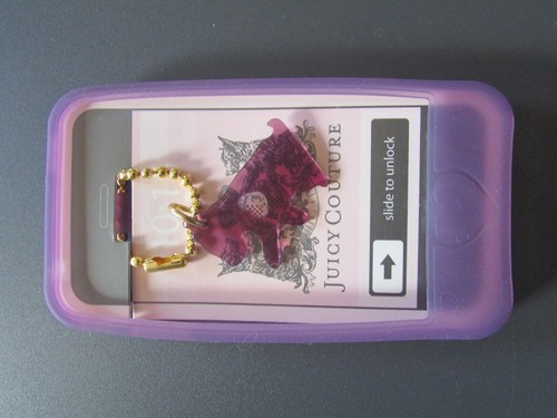 Juicy Couture Key fob Purse Charm iPhone 4 Case Purple or Blue New Vintage - Picture 5 of 28