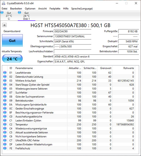 HGST Travelstar Z5K500 500GB, 2.5", 8MB, 7mm,5400rpm,SATA 3Gb/s, HTS545050A7E380