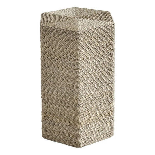 Uttermost Sea Farmhouse Wood and Seagrass Braid Accent Table in Brown - Picture 1 of 4