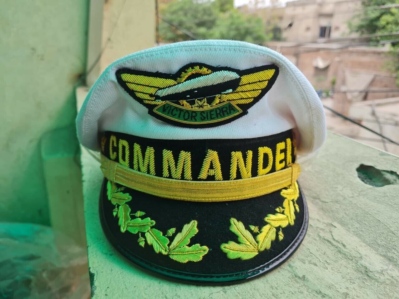 Skipper's Yachting Hat Black Replica cap hand embarrassing on peak and badge