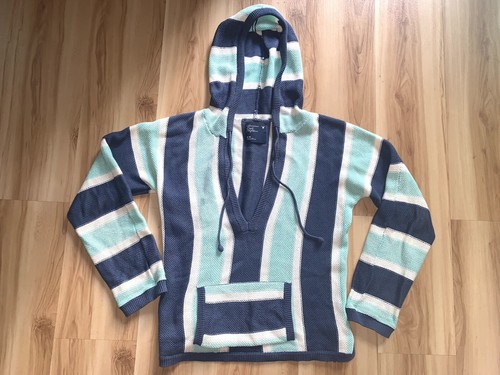 Baja Hoodie Pullover Knit Striped 