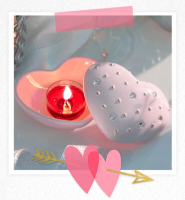 PartyLite Opulentes Rosa Herz Swarovski Teelichthalter *NAGELNEU IM KARTON*