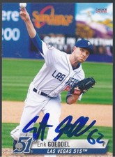 Texas Rangers ERIK GOEDDEL Signed Las Vegas 51s Card