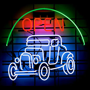 neon garage sign rod open signs light bar antique beer glass retro jeep lights room lighting game 20x16 pub club