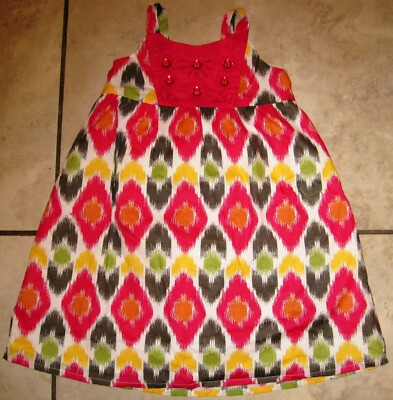 NWT Gymboree Batik Summer Ikat Print Woven Gem Dress 5T NEW