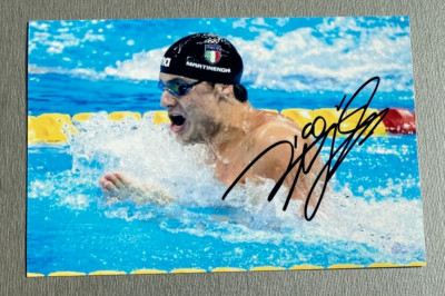 NICOLO MARTINENGHI Olympiasieger 2024 Schwimmen In-person Foto 10x15 Autogramm