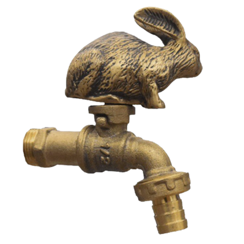 Faucet Brass Garden Tap Water Rabbit Spigot Vintage Home Outdoor Decor Yard - Picture 7 of 9
