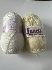 Soft 100 Merino Wool Yarn Cream And Yellow- 2 Skeins -100 Grams Total