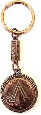 Keyring Shield 300 Leonidas Spartan Ancient Greek Zamac Miniature Vintage C3