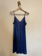 Vintage Sears Slip The Doesn't Slip Anti Cling USA 70  s Size 36 Navy Blue